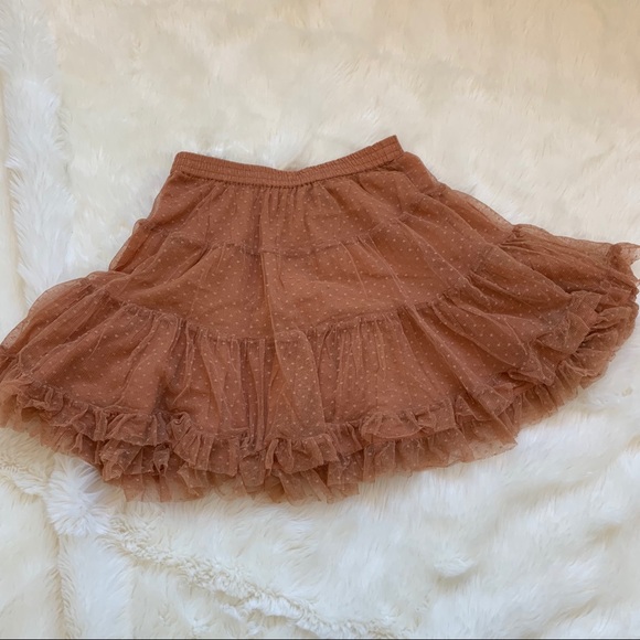 Forever 21 skirt tulle ruffle dusty pink - Picture 3 of 5